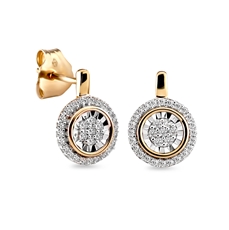 Zlaté náušnice s diamanty L'amour Diamonds JE5263Y + dárek zdarma