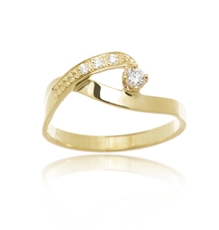 Zlatý prsten s brilianty BP0070F + DÁREK ZDARMA