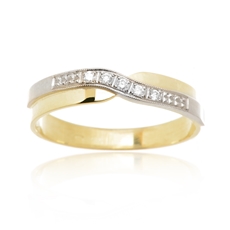 Dámský zlatý prsten s diamanty BP0071F + DÁREK ZDARMA
