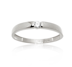 Dámský prsten z bílého zlata se zirkonem PR0530F + DÁREK ZDARMA